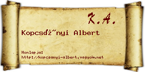 Kopcsányi Albert névjegykártya